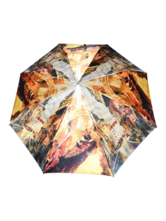 Зонт женский ZEST 53624 серебристо-оранжевый