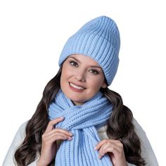 Шапка женская Landre РАМОНА 17 голубая, one size
