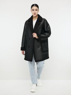 Дубленка женская ALEF 1003 черная 50 RU Алеф