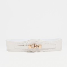 Ремень женский 9730848 белый, 62х6 см No Brand