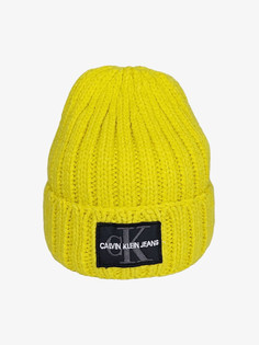Шапка бини унисекс Calvin Klein Jeans 012 реплика желтая, one size