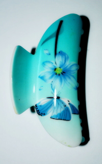 Заколка-краб женская Fashion Jewelry FlowerButterfly голубая