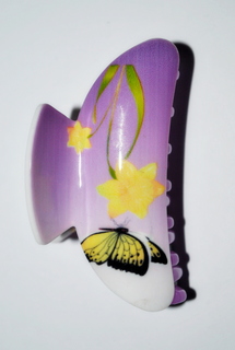 Заколка-краб женская Fashion Jewelry FlowerButterfly фиолетовая