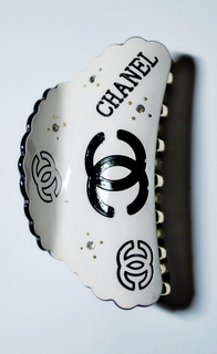 Заколка-краб женская Chanel Fashion XL белая