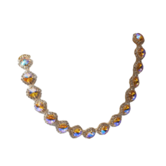 Колье "Драгоценность" круг в стразах, разноцветный в золоте Queen Fair