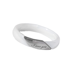 Кольцо керамика "Я люблю тебя", цвет белый в серебре, 17 размер Vel Vett
