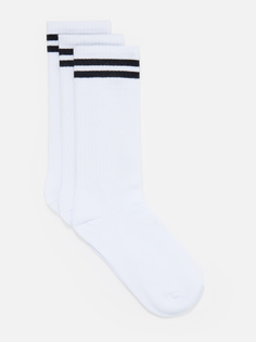Носки Cotton & Quality женские, белые, с чёрными полосками, размер 39-41, 3815Т3, 3 пары