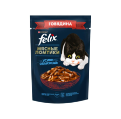 Влажный корм для кошек Felix Аппетитные кусочки в желе с говядиной 12 шт по 75 г
