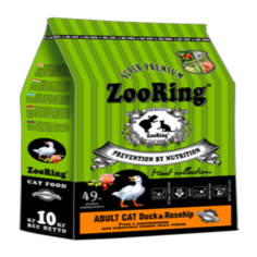 Сухой корм для кошек ZooRing Adult Cat, утка с шиповником, 10 кг