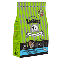 Сухой корм для кошек ZooRing Beautiful Hair&Skin, индейка, водоросли, 1,5 кг