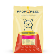 Сухой корм для кошек Profifeed Мясное ассорти, 10кг