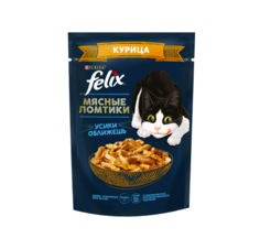 Влажный корм для кошек Felix Мясные ломтики с курицей 9 шт по 75 г