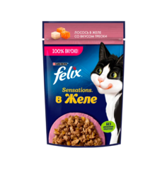 Влажный корм для кошек Felix Sensations лосось и треска 9 шт по 75 г