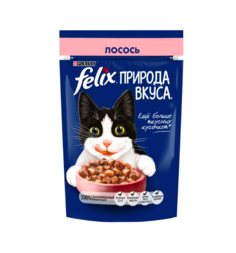 Влажный корм для кошек Felix Аппетитные кусочки с лососем 12 шт по 75 г