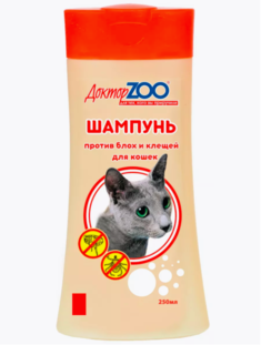 Шампунь для кошек и котят ДокторZOO антипаразитарный, от блох и клещей, 3 шт по 250 мл