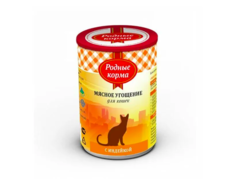 Консервы для кошек Родные корма Мясное угощение с индейкой 2 шт по 340 г