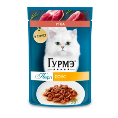 Влажный корм для кошек Гурмэ Перл Нежное филе с уткой в соусе 9 шт по 75 г