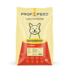 Сухой корм для кошек Profifeed с говядиной, 10кг