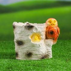 Цветочное кашпо Хорошие сувениры Береза с совами 6300969 0,7 л белый