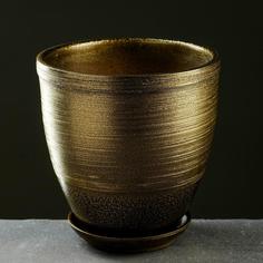 Цветочный горшок Золото с поддоном 6912634 8 л золото 1 шт. No Brand