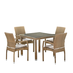 Комплект плетеной мебели Афина T257B/Y379B-W65 (4+1) Light Brown Afina