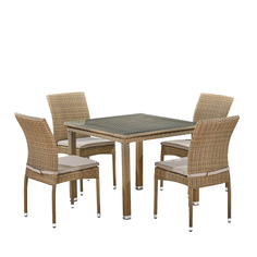 Комплект плетеной мебели Афина T257B/Y380B-W65 (4+1) Light Brown Afina