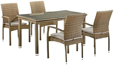 Комплект плетеной мебели Афина T256B/Y379B-W65 4Pcs Light Brown Afina