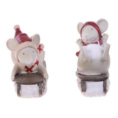 Фигурка Festive Мышь на санях 9,5 см в ассортименте