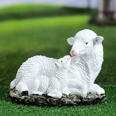 Садовая фигура "Овца с овечкой" 24х17х16см Хорошие сувениры