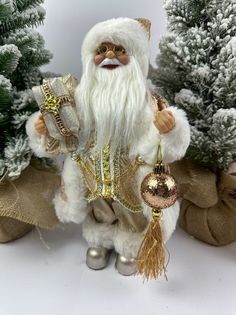 Фигурка новогодняя Merry Christmas Дед Мороз в пудровой шубе 30х17