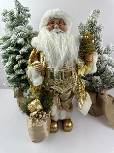 Фигурка новогодняя LED Дед Мороз в золотой шубе 45х25
