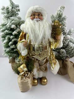 Фигурка новогодняя Merry Christmas Дед Мороз в золотой шубе 45х25