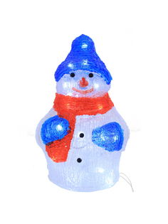 Фигурка декоративная Remecoclub Снеговик с подсветкой 701846 29,5 см