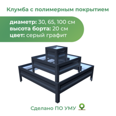 Клумба По Уму трехъярусная ПИРАМИДА, серый графит