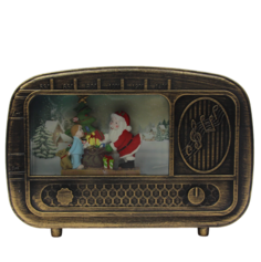 Сувенир Merry Christmas YJ- 2263, 15155 Приёмник с Дедом Морозом, раздающим подарки