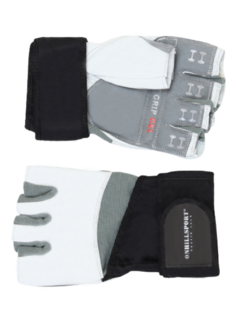 Перчатки для фитнеса Onhillsport белые Q10- XXL с фиксатором мужские кожа