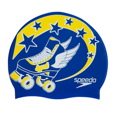 Шапочка для плавания Speedo SPEEDO Junior Slogan Cap голубой