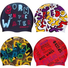 Шапочка для плавания Speedo SPEEDO Junior Slogan Cap мультиколор