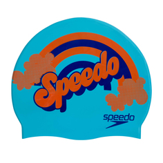Шапочка для плавания Speedo SPEEDO Junior Slogan Cap голубой