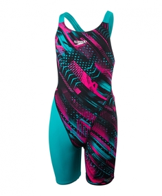 Костюм подрост. Speedo SPEEDO Fastskin Endurance+ Openback Kneeskin зеленый