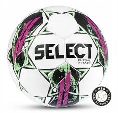 Футбольный мяч Select Futsal Attack V22, 4 размер, светло-зеленый, белый