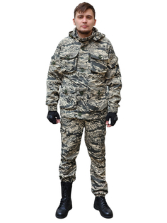 Летний мужской камуфляжный костюм, рип-стоп, тигр 44-46/170-172 No Brand