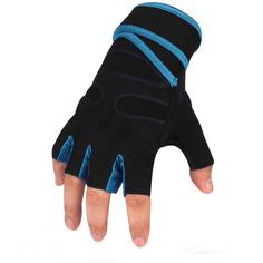 Нейлоновые противоскользящие перчатки для занятий спортом 04124999 голубой р-р L No Brand