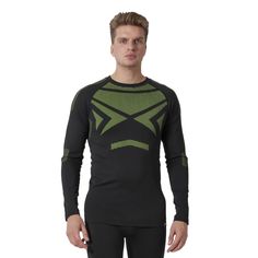 Термобелье мужское - фуфайка White Owl SIR-T, размер S/M, черный с зеленым
