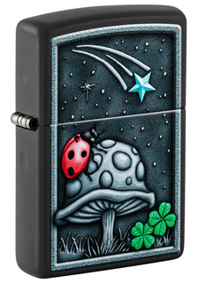 Зажигалка кремниевая "Ladybug Design" с покрытием Black Matte, черная, Zippo, 48724