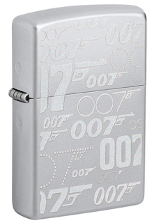 Зажигалка кремниевая "James Bond" с покрытием Satin Chrome, серебристая, Zippo, 48735