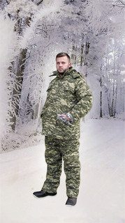 Костюм зимний мужской Сибирь-3, камуфляжный, утепленный, 48-50/170-176 No Brand
