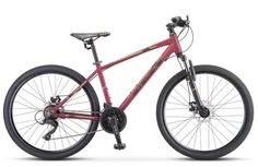 Велосипед STELS Navigator 590 MD 2021 18" бордовый/салатовый