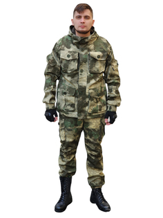 Камуфляжный мужской костюм на флисе, рип-стоп, зеленый кмф 56-58/179-182 No Brand