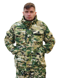 Камуфляжный костюм на флисе рип-стоп зеленый камуфляж 48-50/173-175 No Brand